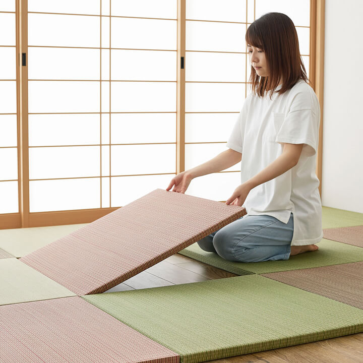カットできる い草 置き畳 湊川 （みなとがわ） 約65×65cm （ DIY可能