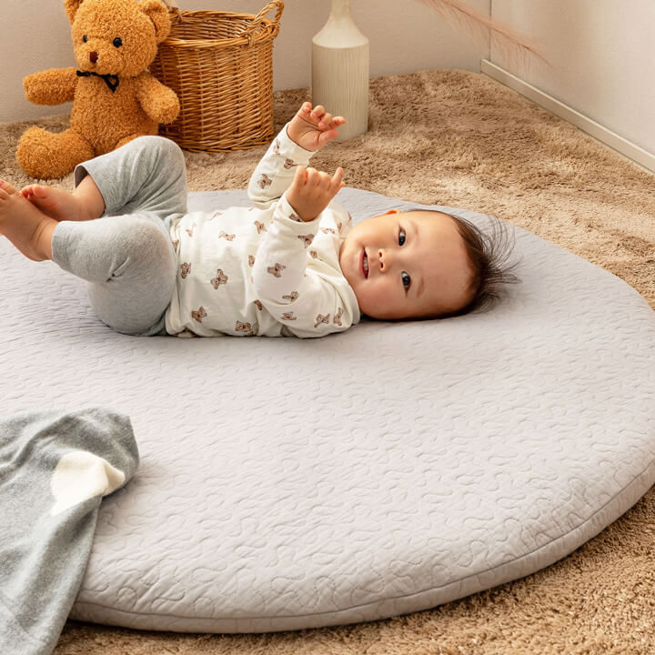 イブル ベビーマット 円形 イブル ベビーマット お昼寝マット デコール （綿100