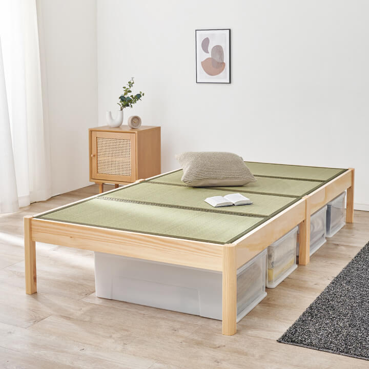 3分で組立できる 畳ベッド 畳ネジレス シングル すのこベッド＆畳