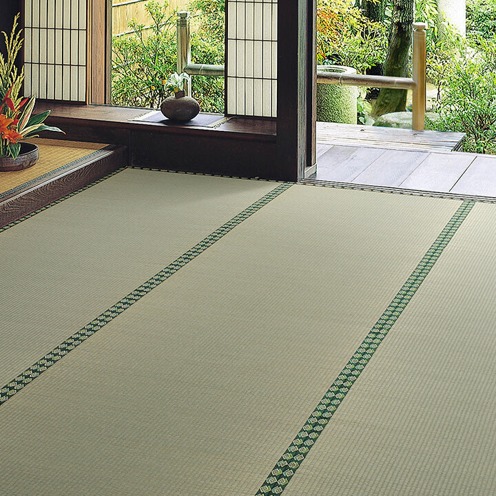 い草下敷き　4.5畳 い草カーペット 上敷き 団地間4.5畳 約255x255cm 市松模様の通販情報