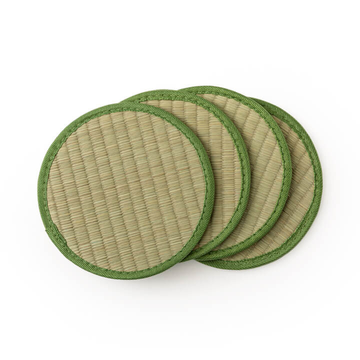 い草 座卓敷き 円形 （4枚セット） 畳の凹み防止 キズ防止 ミニ畳 丸形