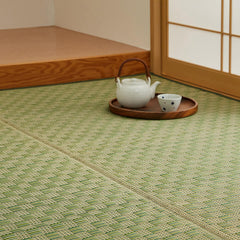 Ｏ649★い草風 PP花ゴザ ＃1200「御殿格子」8帖 洗える上敷き★未使用品 O649☆い草風 PP花ゴザ ＃1200「御殿格子」8帖 洗える上敷き☆未