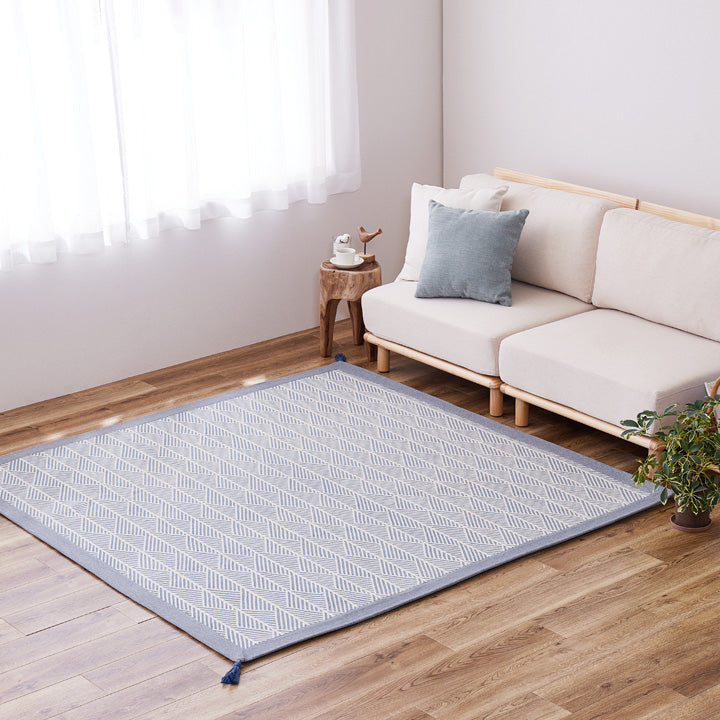 洗濯済み！テクスチャーコットンラグ インド綿 ボンディング ラグ クラック （コットン素材の洗濯機で